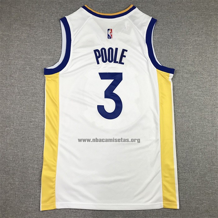 Camiseta Golden State Warriors Jordan Poole NO 3 Association Blanco